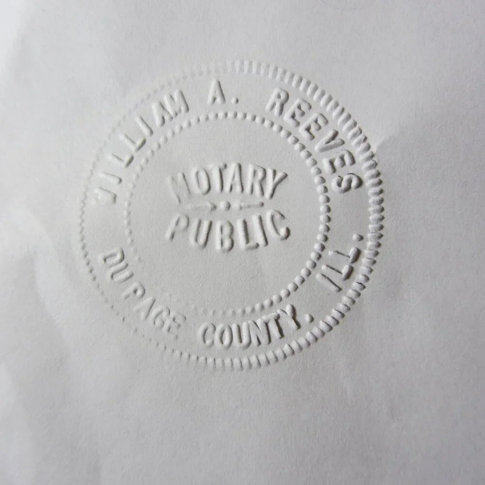 master notary embosser seal dupage county william a reeves (W3921)